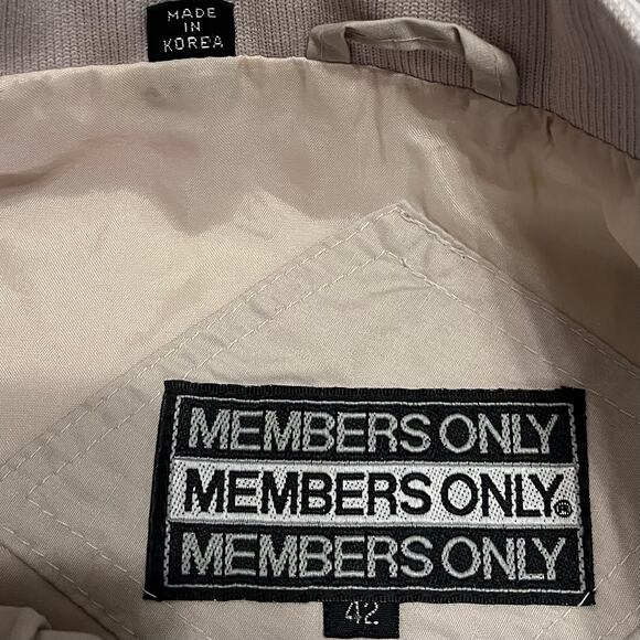 Vintage Members Only Beige Tan Full Zip Jacket Large - Picture 3 of 6